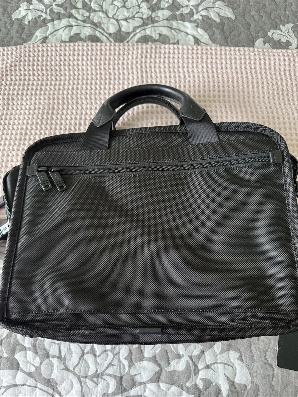 Tumi Black Nylon Expandable Laptop Briefpack with Strap